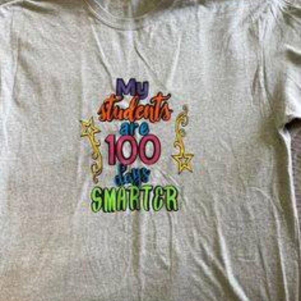 100 days of school t-shirt size extra large